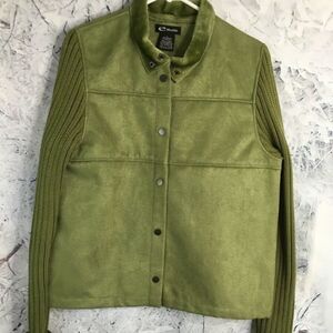 eStudio Women's Light Green Button Front Jacket Size L